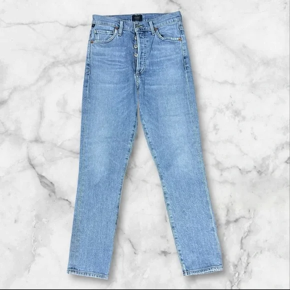 Citizens of Humanity Olivia Crop High Rise Slim Jeans Renew‎ Wash Blue Size 25 - Picture 2 of 12